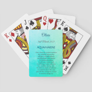 Ontwerp van Aquamarine maart geboortesteen Pokerkaarten