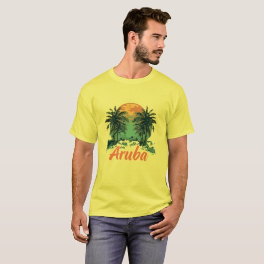 Ontwerp van Aruba Island (versie 2) - Mannen T-shirt (Voorkant volledig)
