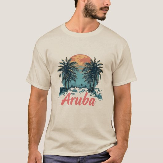 Ontwerp van Aruba Island (versie 2) - Mannen T-shirt (Voorkant)
