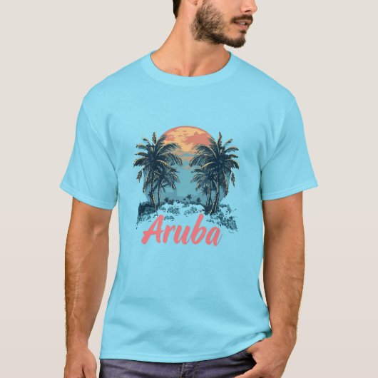 Ontwerp van Aruba Island (versie 2) - Mannen T-shirt (Voorkant)