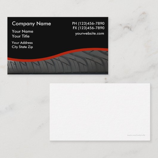 Ontwerp van autoband visitekaartje (Voorkant / Achterkant)