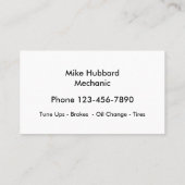 Ontwerp van automatische mechanische Visitekaartje (Achterkant)