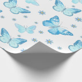  ontwerp van babyblauw flessenpatroon cadeaupapier (Hoek)