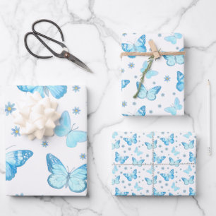 ontwerp van babyblauw flessenpatroon inpakpapier vel