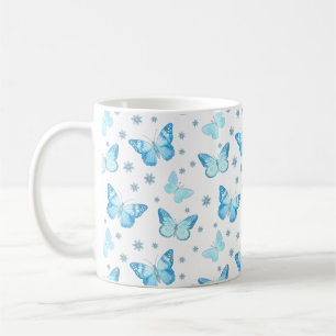 ontwerp van babyblauw flessenpatroon koffiemok