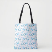  ontwerp van babyblauw flessenpatroon tote bag (Voorkant)