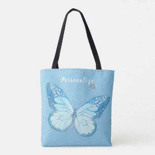  ontwerp van babyblauw flessenpatroon tote bag