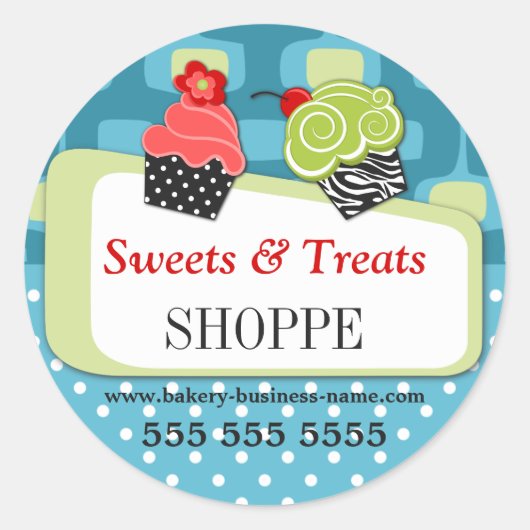Ontwerp van bakkerij met wieltjes ronde sticker (Voorkant)