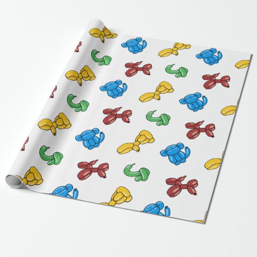 Ontwerp van ballondierfeest cadeaupapier (Uitgerold)