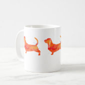 Ontwerp van Basset Hound-Waterverf Koffiemok (Voorkant links)