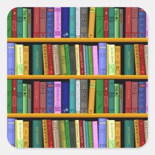 Ontwerp van bibliotheek aanpassen vierkante sticker