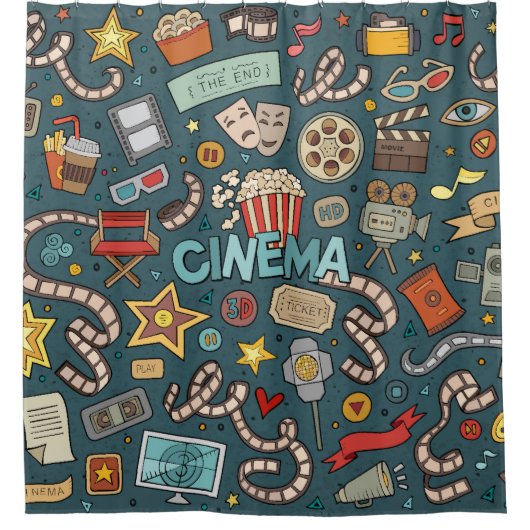 Ontwerp van bioscoopbioscoopbioscoopbioscoop douchegordijn (Voorkant)