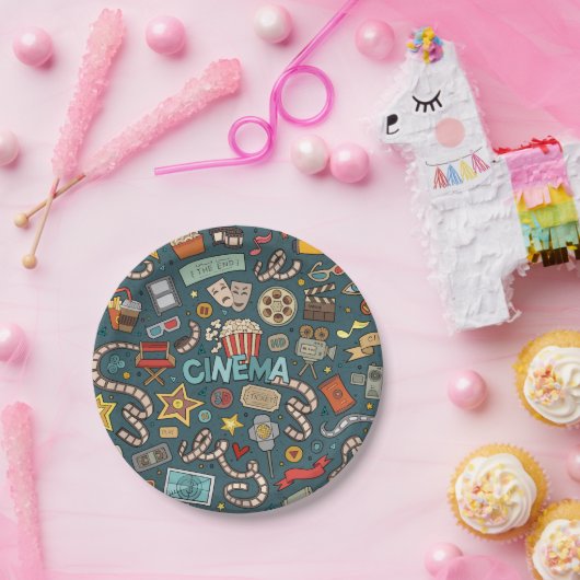 Ontwerp van bioscoopbioscoopbioscoopbioscoop papieren bordje (Feest)