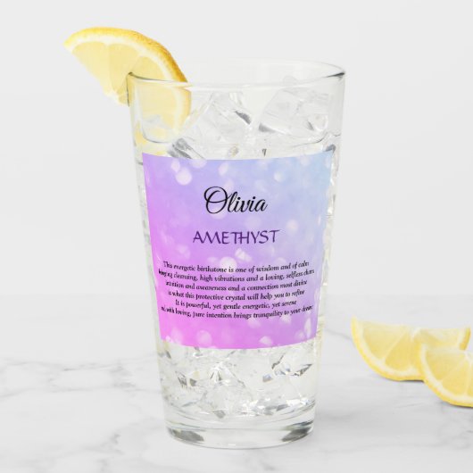 Ontwerp van Birthstone Amethyst februari Glas (Voorkant ijs)