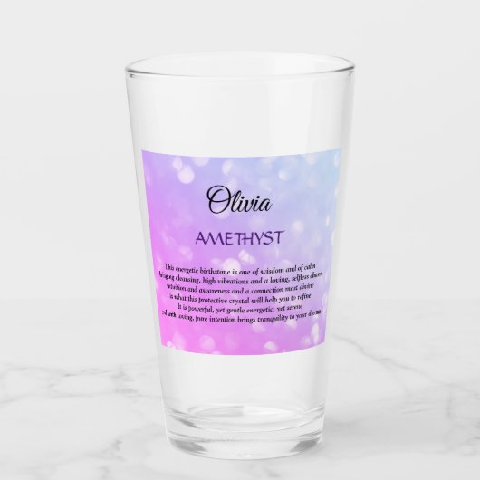 Ontwerp van Birthstone Amethyst februari Glas (Voorkant)