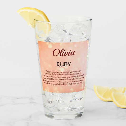 Ontwerp van Birthstone Ruby van juli Glas (Voorkant ijs)