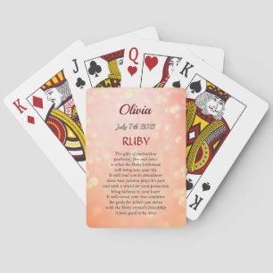 Ontwerp van Birthstone Ruby van juli Pokerkaarten