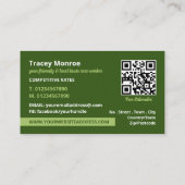 Ontwerp van bladgrasstroken, diensten voor grasver visitekaartje (Achterkant)