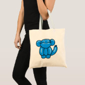 Ontwerp van blauwe ballondierapen tote bag (Voorkant (product))