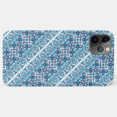 Ontwerp van blauwe decoratieve oekraïense patronen Case-Mate iPhone case (Achterkant (horizontaal))