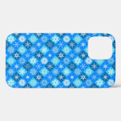 Ontwerp van blauwe sneeuwvlokpatronen Case-Mate iPhone case (Achterkant (horizontaal))