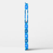 Ontwerp van blauwe sneeuwvlokpatronen Case-Mate iPhone case (Achterkant / Links)