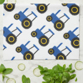 Ontwerp van blauwe tractor theedoek (Gevouwen)