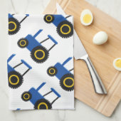 Ontwerp van blauwe tractor theedoek (Quarter Fold)