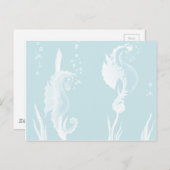 Ontwerp van blauwe zeeHorse en wervelkolom Briefkaart (Voorkant / Achterkant)