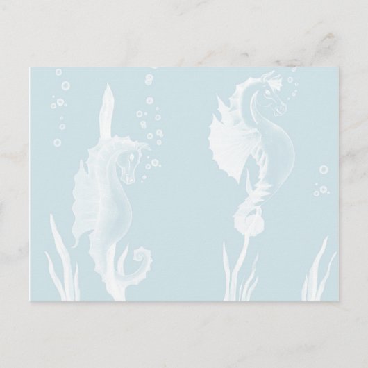 Ontwerp van blauwe zeeHorse en wervelkolom Briefkaart (Voorkant)