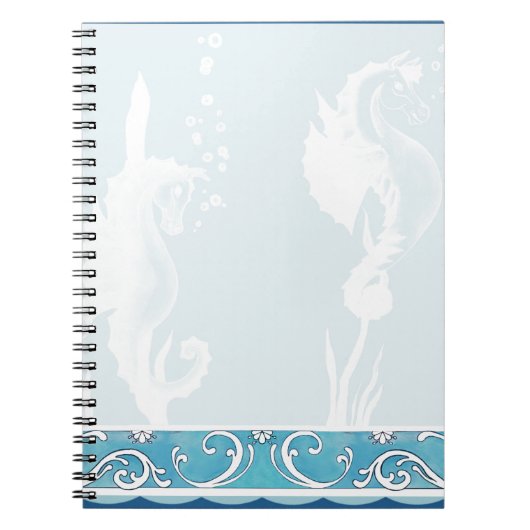 Ontwerp van blauwe zeeHorse en wervelkolom Notitieboek (Voorkant)