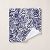 Ontwerp van blauwwitte paisleypatronen bad handdoek (Wasdoekje)