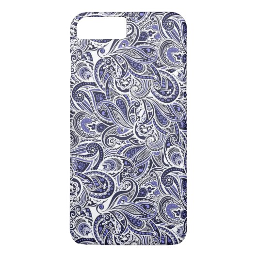 Ontwerp van blauwwitte paisleypatronen Case-Mate iPhone case (Achterkant)