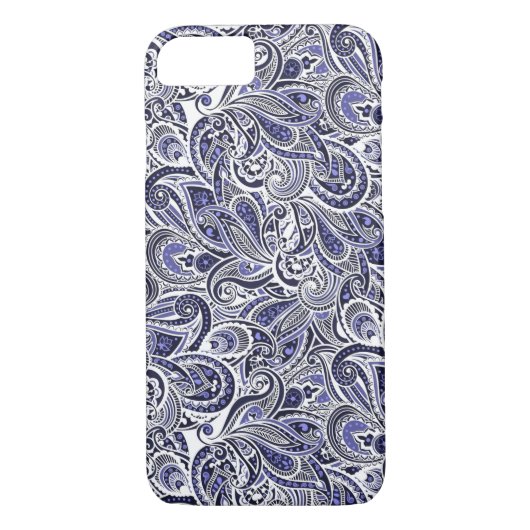 Ontwerp van blauwwitte paisleypatronen Case-Mate iPhone case (Achterkant)