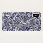 Ontwerp van blauwwitte paisleypatronen Case-Mate iPhone case (Achterkant (horizontaal))