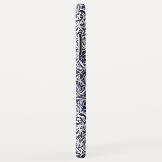 Ontwerp van blauwwitte paisleypatronen Case-Mate iPhone case (Achterkant/rechts)