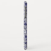 Ontwerp van blauwwitte paisleypatronen Case-Mate iPhone case (Achterkant/links)