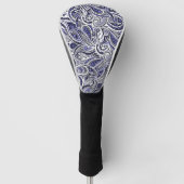Ontwerp van blauwwitte paisleypatronen golfheadcover (Voorkant)