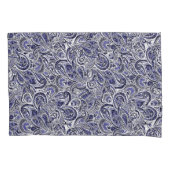 Ontwerp van blauwwitte paisleypatronen kussensloop (Voorkant-Links)