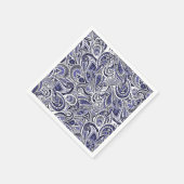 Ontwerp van blauwwitte paisleypatronen servetten (Hoek)