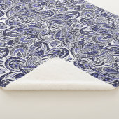 Ontwerp van blauwwitte paisleypatronen sherpa deken (3/4)