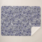 Ontwerp van blauwwitte paisleypatronen sherpa deken (Voorkant (horizontaal))