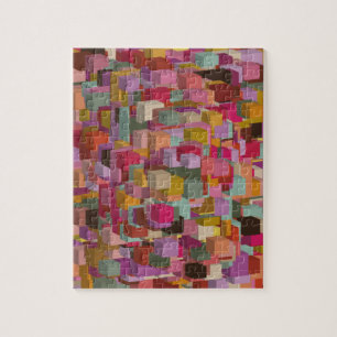 Ontwerp van blok en streep in multicolore legpuzzel