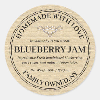 Ontwerp van Blueberry Jam-productlabel Ronde Sticker