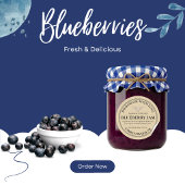 Ontwerp van Blueberry Jam-productlabel Ronde Sticker