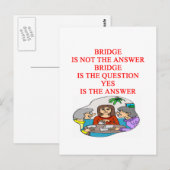 ontwerp van brugspeler briefkaart (Voorkant / Achterkant)