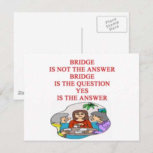 ontwerp van brugspeler briefkaart (Voorkant / Achterkant)