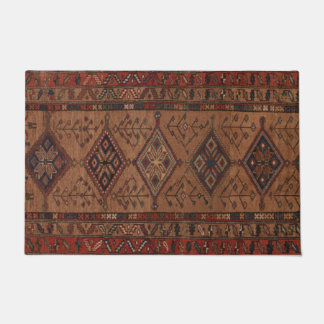 Ontwerp van bruin Antiek perzisch wielig geometris Deurmat