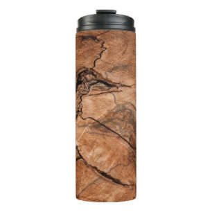 Ontwerp van bruin hout thermosbeker