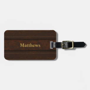 Ontwerp van bruin leder Personaliseren Bagagelabel